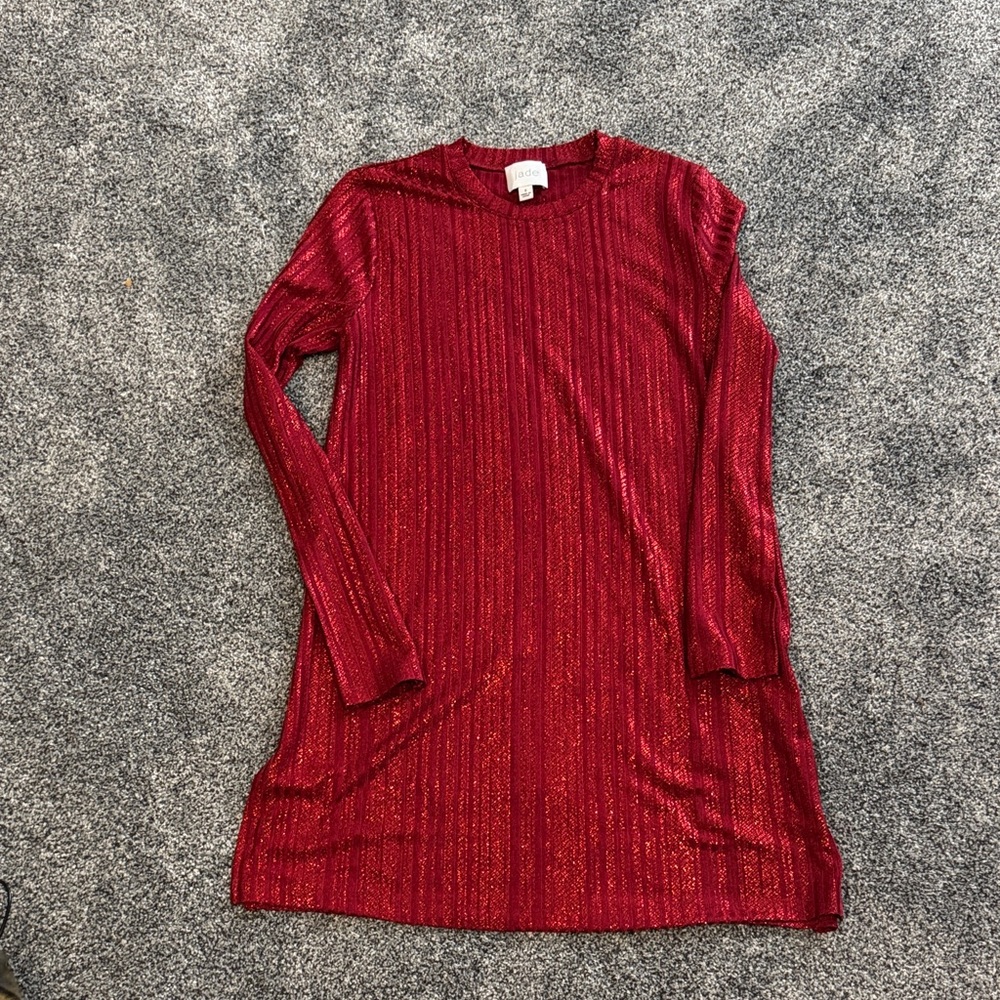 Jade Sparkling Crimson Knit Top